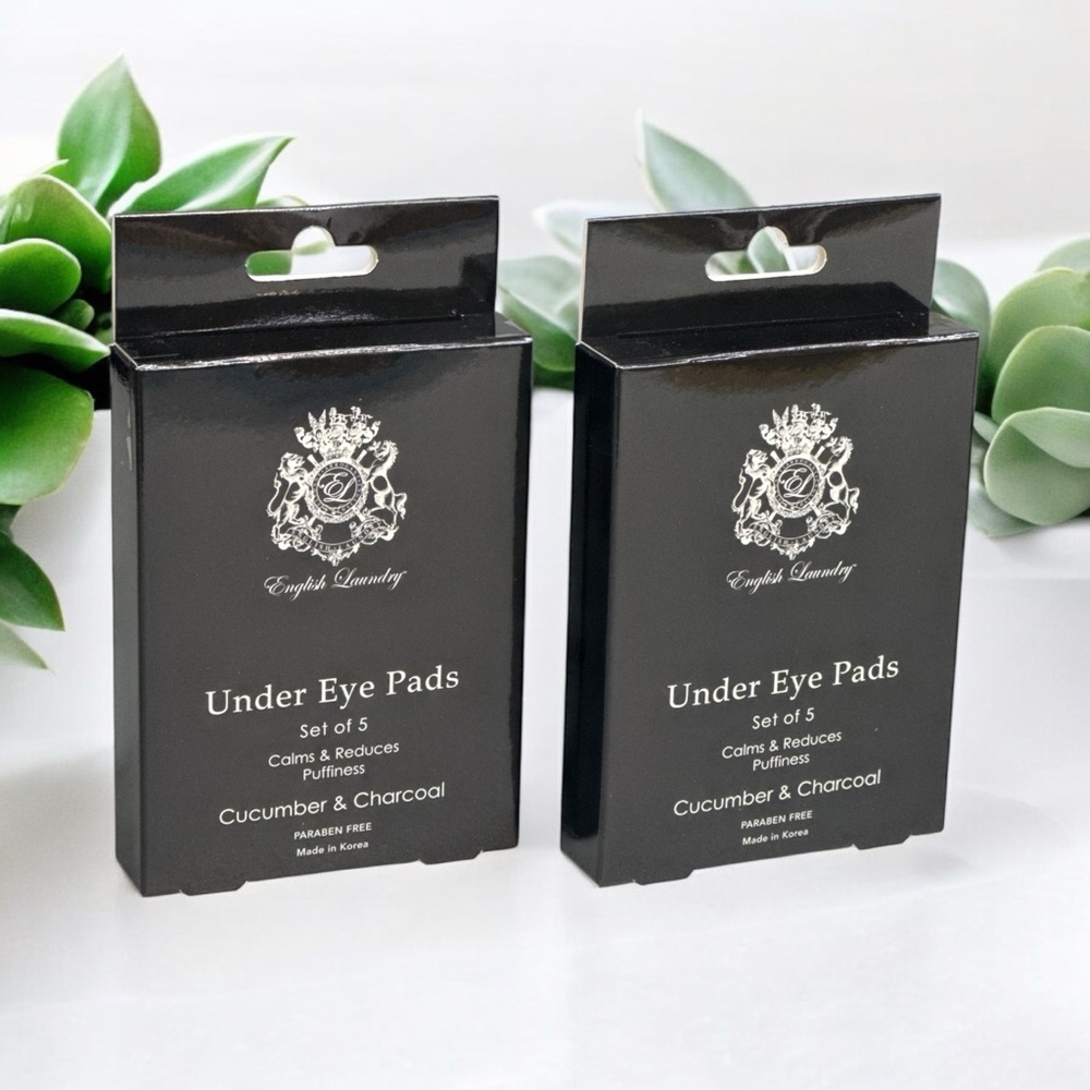 TWO BOXES English Laundry Black Under Eye Pads Cucumber & Charcoal (5 each box)